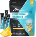 Hidracijski elektrolitski prašek, elektrolitski napitek, alkoholni dodatek za hidracijo, hidracijski paketi z vitaminom in mineralom, keto prijateljski, veganski, ne-GMO, brez sladkorja, Ananasov okus (20 palic)