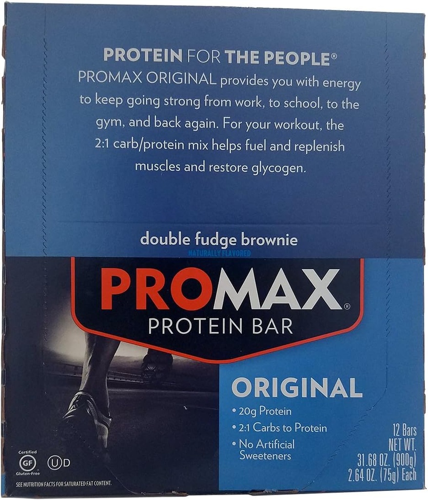 Promax Protein Bar Double Fudge Brownie - 12 - 2,64 oz (75 g) palice [31,68 oz (900 g)]