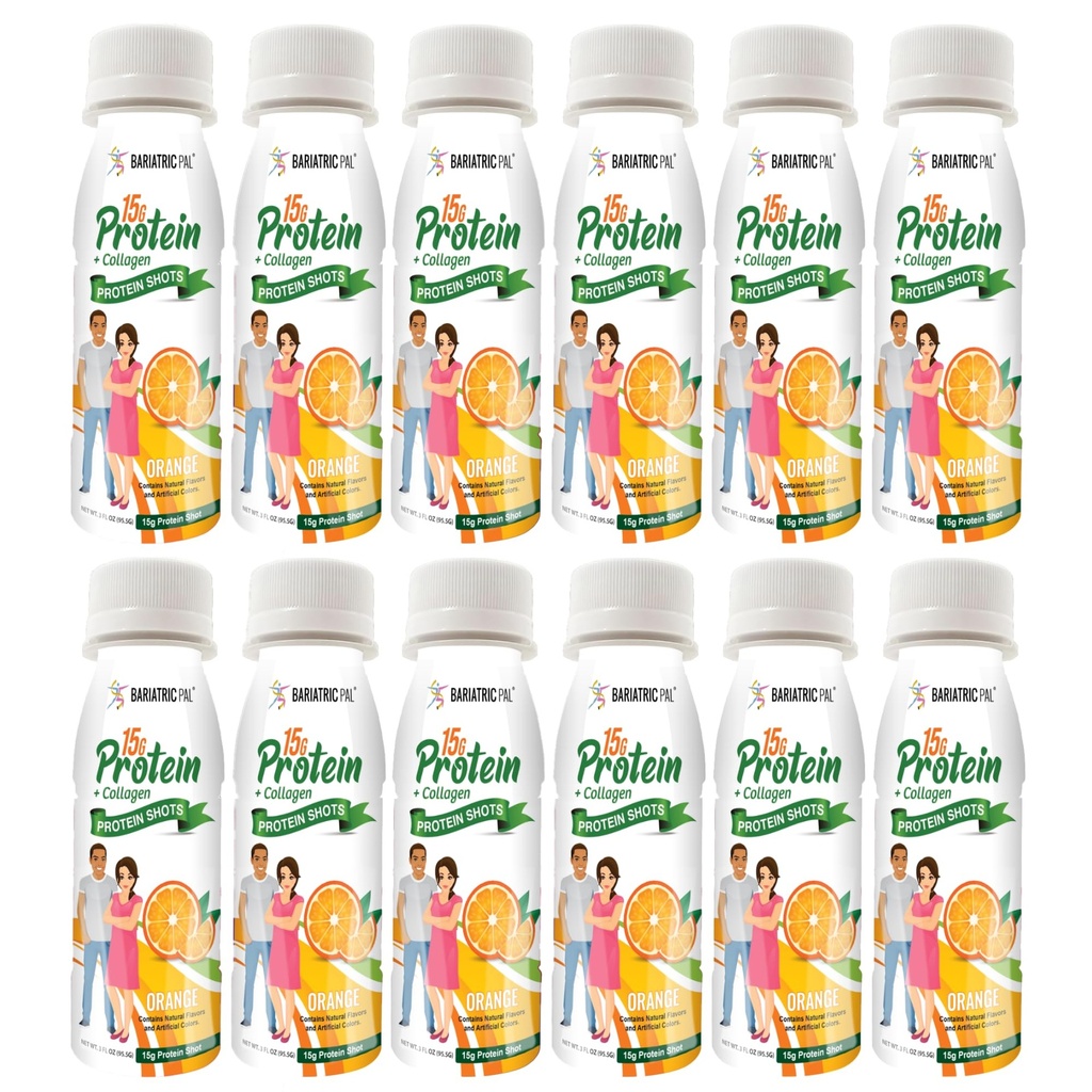 BariatricPal 15g Whey Protein & Colagen Shots - Orange (12 steklenic)