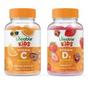Življenjski vitamin D Otroci + Vitamin C Otroci, Gummies Bundle - odličen okus, Vitamin dodatek, Gluten brezplačno, GSO brezplačno, Žvečljivi gumi