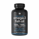 Športne raziskave Trojna moč Omega 3 ribje olje - Olje brez žarkov ribje olje dodatek w/EPA & DHA Maščobne kisline iz divjih ujetih rib - srce, možgani in imunske podpore za moške in ženske - 1250 mg, 150 ct
