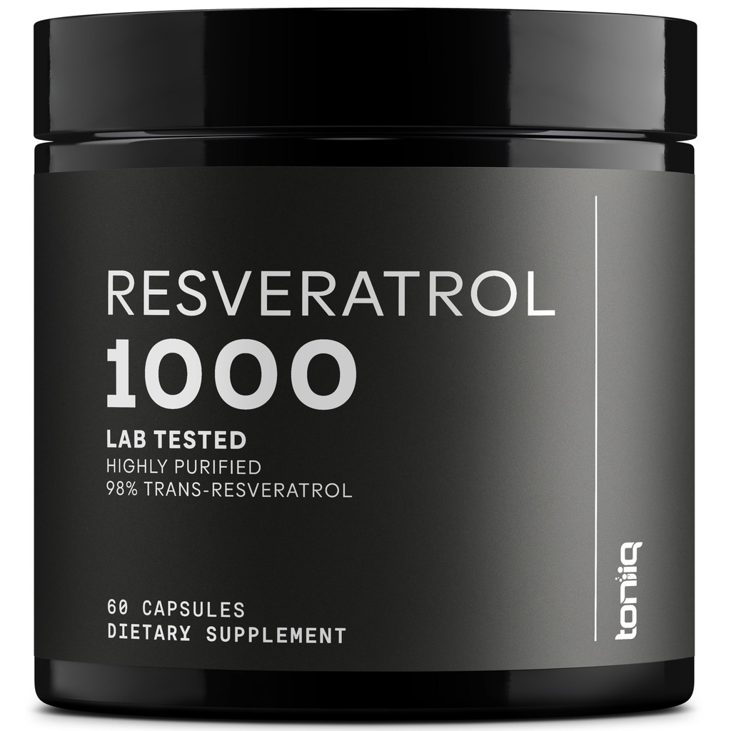 Ultra visoka jakost tretja stran Tested Trans Resveratrol 1000mg - 98% Čista, visoko prečiščena in biorazpoložljiva - Resveratrol Polygonum Root Extract - 60 kapsul