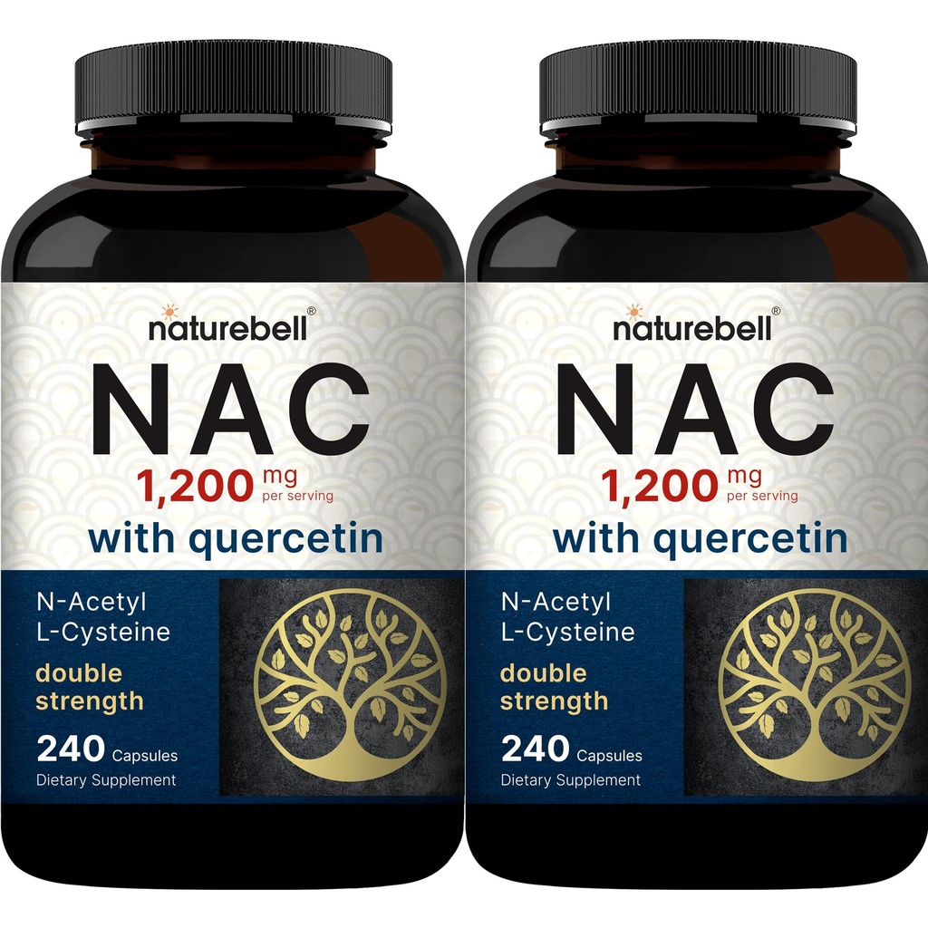 2 Pack NAC dodatek (N-Acetil Cysteine) s Quercetin, 1200mg na serviranje, 480 Kapsule 