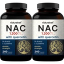 2 Pack NAC dodatek (N-Acetil Cysteine) s Quercetin, 1200mg na serviranje, 480 Kapsule 