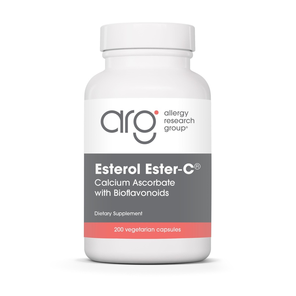 Alergija Raziskovalna skupina Esterol Ester-C - Vitamin C 1350mg Dodatek, Imunska podpora, Kalcijev askorbat z bioflavonoidi, Askorbinska kislina, Rutin, Quercetin, Veganske kapsule - 200