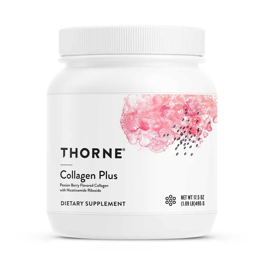 THORNE - Collagen Plus - kolagen peptidi v prahu z nikotinamidom Ribozid in klinično raziskane sestavine za kožo Tekstura in vlaga - zdrava koža, lasje in nohti* - 17.5 Oz - 30 Serving