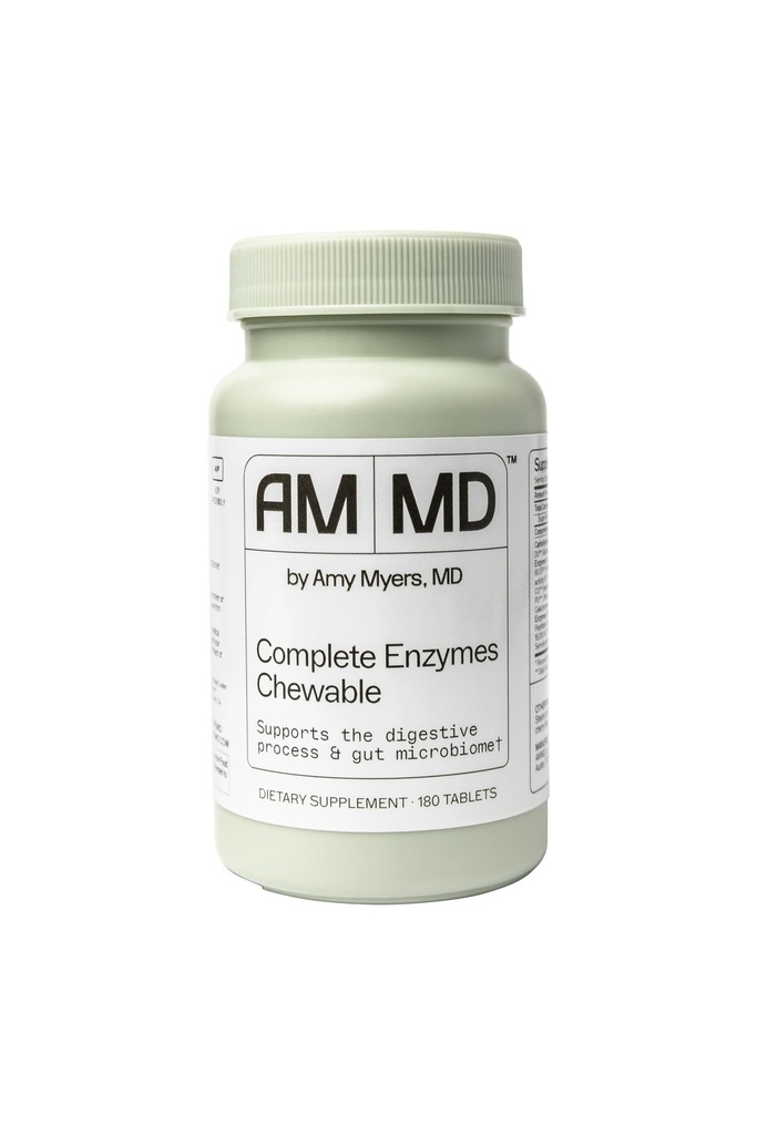 Amy Myers MD Prebavne Encimi Žvečljivi – Popolna Encimi Podpora Leaky Gut, Kisli Reflux, Plin, Bloating, Gluten izpostavljenost – Amylase, Lipaza, Laktaza, Alkaline, Protease, Sucrase + Več – 180 tablet
