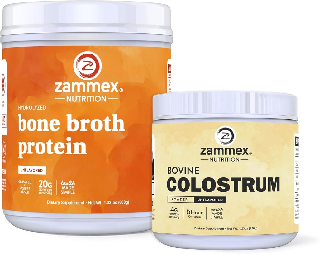 Zammex Protein Broth v prahu kosti + goveji kolostrum v prahu