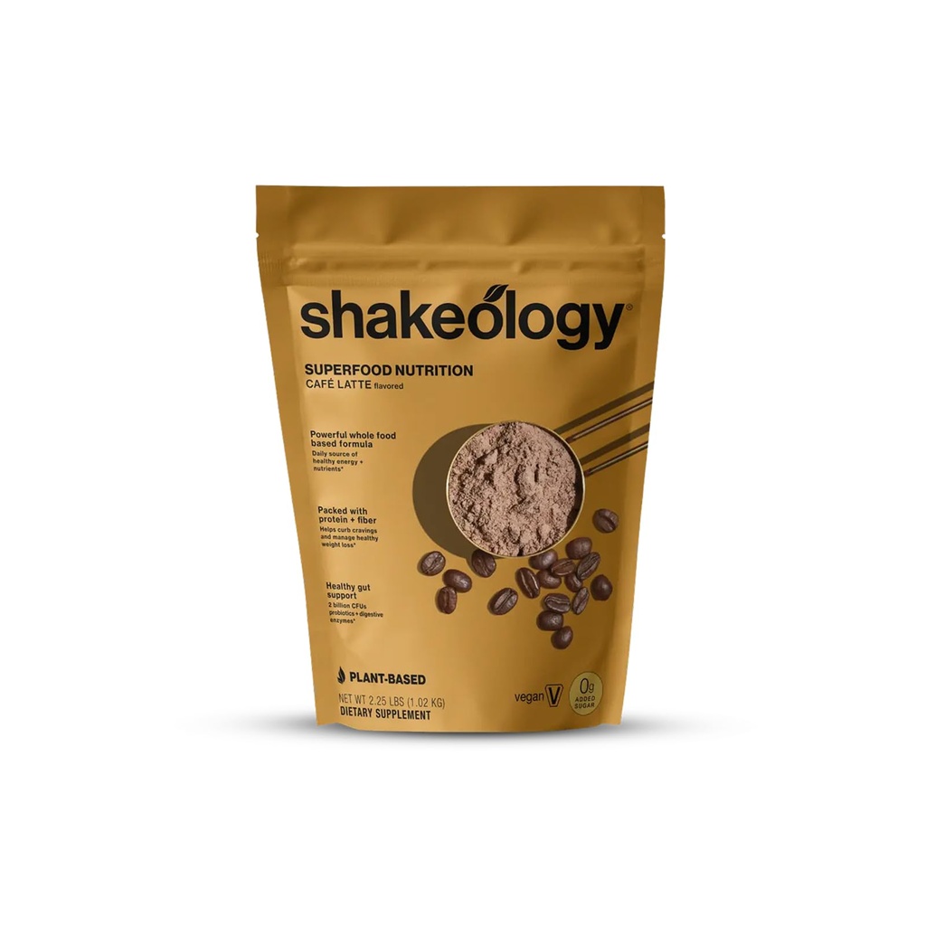 Shakeology 0g Dodajanje sladkornih rastlin Beljakovine v prahu mešanica, Gluten-free Shake z vitamini in minerali – Pomaga podpirati zdravo hujšanje, Lean Muscle, Gut Health – Cafe Latte, 30 Servings