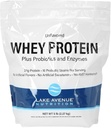 Lake Avenue Nutrition Whey Protein Plus probiotiki in encimi, brez arome, 5 lb (2,27 kg)
