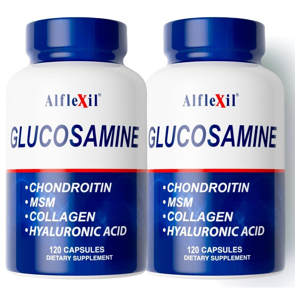 Premium Glukozamin & Chondroitin Nutritional Supplement - Zdravi Joint, Podpora za kosti in kolena - bogata z MSM & Collagen - Organske naravne sestavine - Izdelano v ZDA - 120 Kapsule 2 Pack