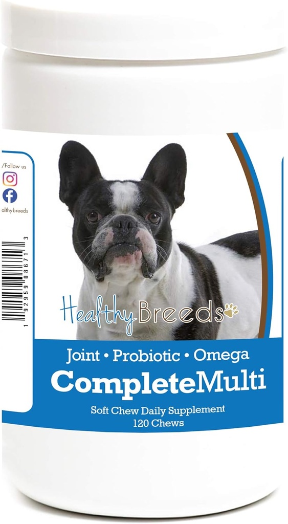 Zdrave pasme francoski buldog vse v enem multivitaminski Soft Chew 120 število