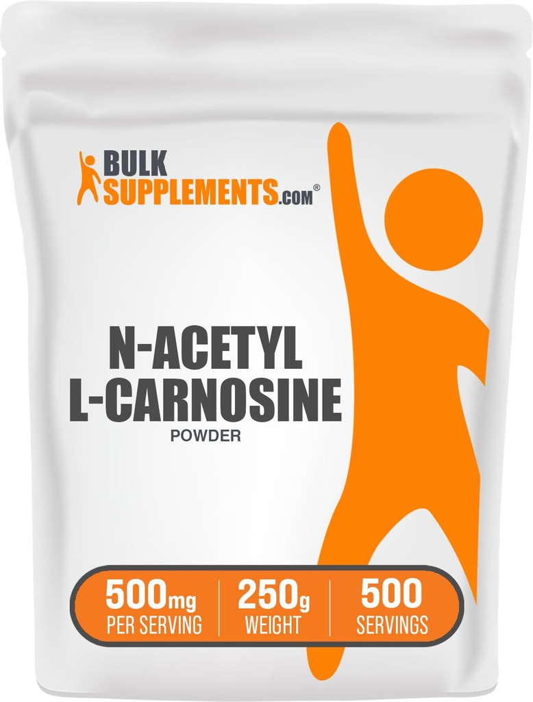 BulkSupplements.com N-acetil L-karnozin prašek - karnozin dodatek, N-acetil karnozin 500mg - Gluten Free, 500mg na serviranje, 250g (8,8 oz) (Pack of 1)