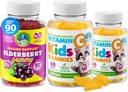 DR. MORITZ Vitamin C Gumies and Elderberry Gumies za otroke in odrasle - Imunska podpora nizkosladko žvečljivi Gumi Vitamini za malčke - Vegetarian Gelatin-free Otroški prehranski dodatek