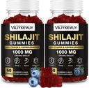 1000 MG Shilajit Gummies, Organic Shilajit Gummies z 85+ Trace Minerali, Fulvic Acid, Shilajit za moške in ženske, Shilajit Resin, Shilajit Himalajski Organski za energijo, Možgani, Immuniteta, 120 grof