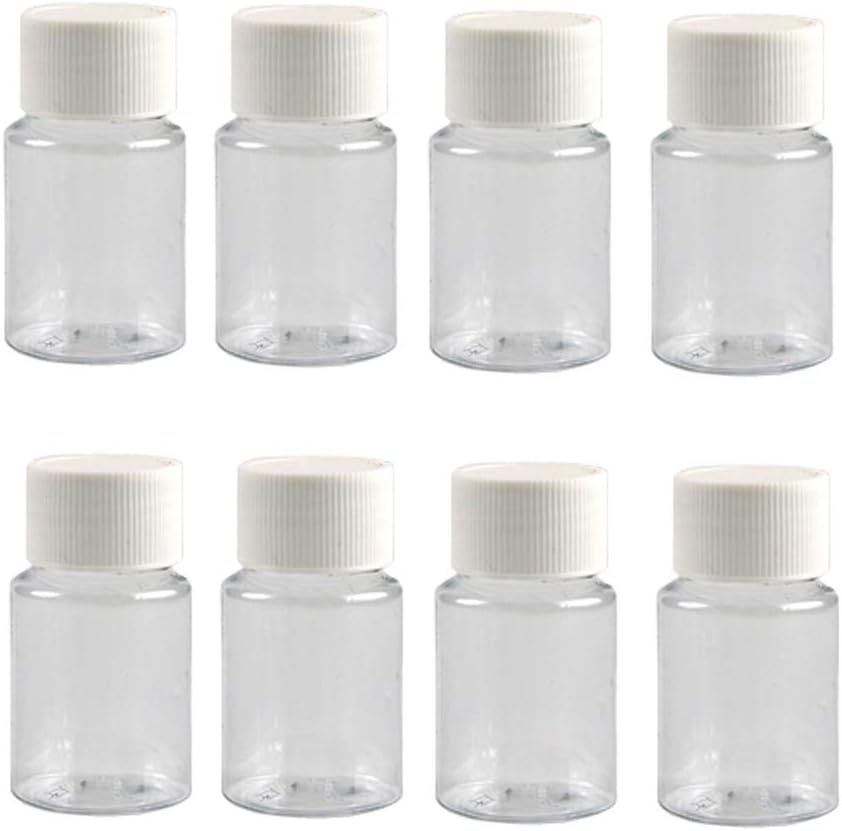 12PKS 30ML 1OZ Prozorne prazne plastične steklenice z belo zaporko vijačni prah Kapsule Tablete Imetnik dovoljenja za shranjevanje Box Ponovno polnjenje Prenosni večni vsebnik Jar Pot za potovanje dnevno življenje