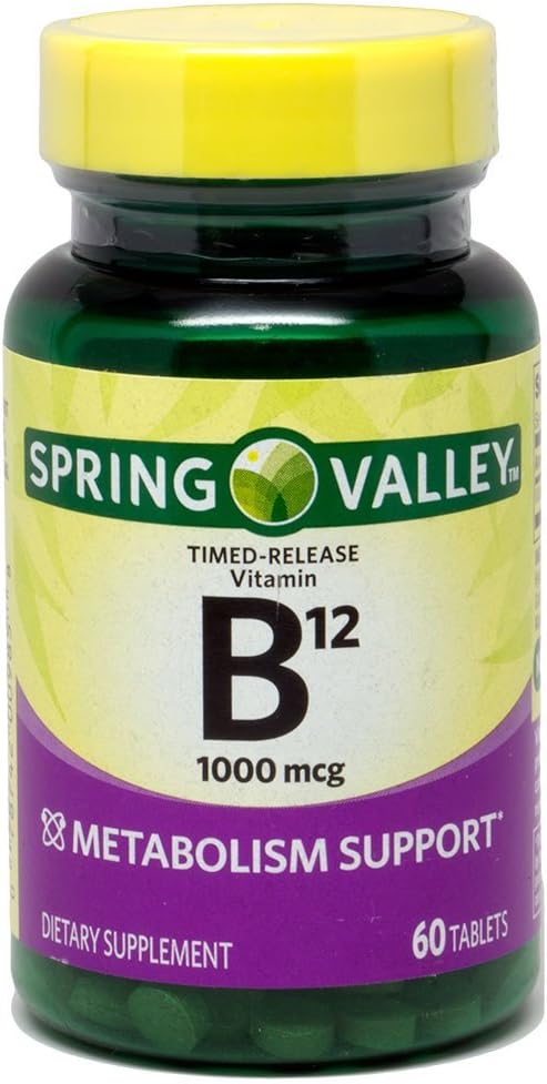Spring Valley - Vitamin B-12 1000 mcg, čas sprostitve, 60 tablet