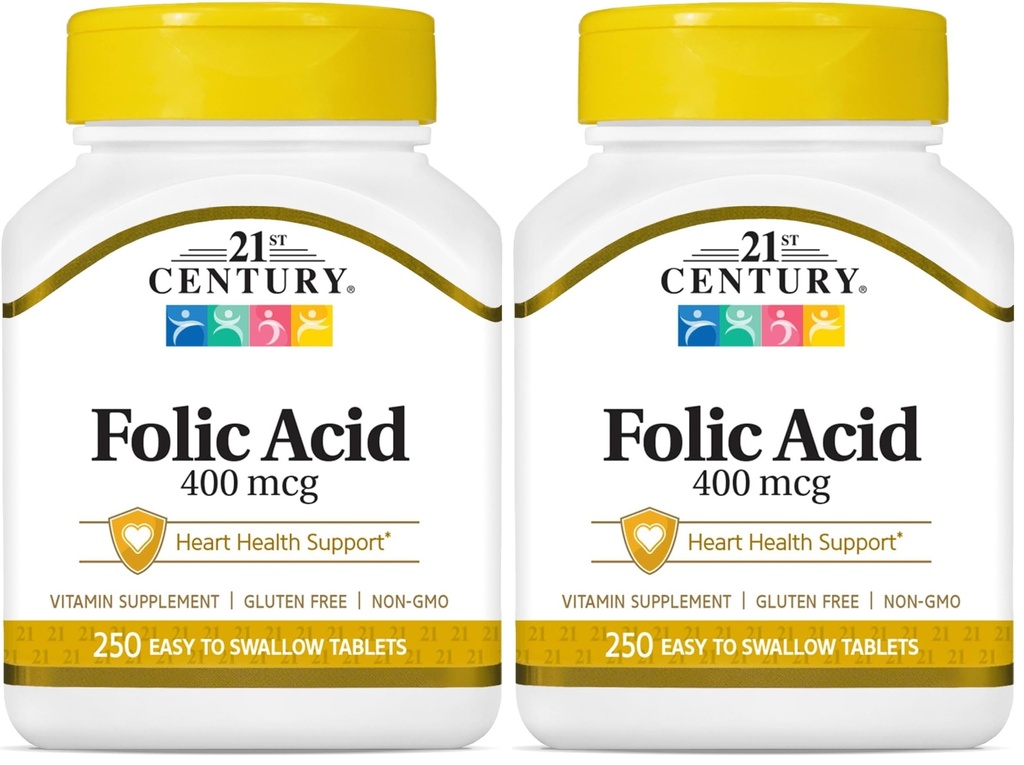 Folna kislina v 21. stoletju 400 mcg tablete, 250 tablet (paka po 2)