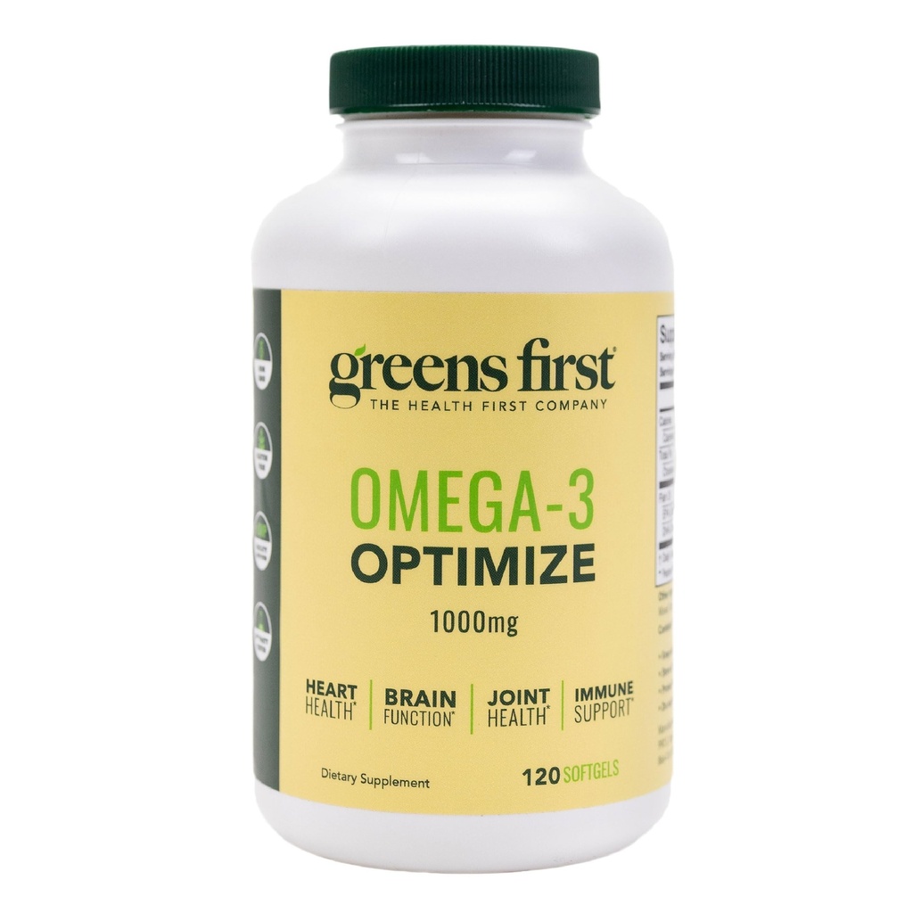 Greens First Omega-3 Optimizirati dnevni dodatek – Ultra-Pure, Potent Marine Oil - za srce, možgane in skupno zdravje - Visoka EPA/DHA - Imunska podpora - 850mg (120 Softgels)