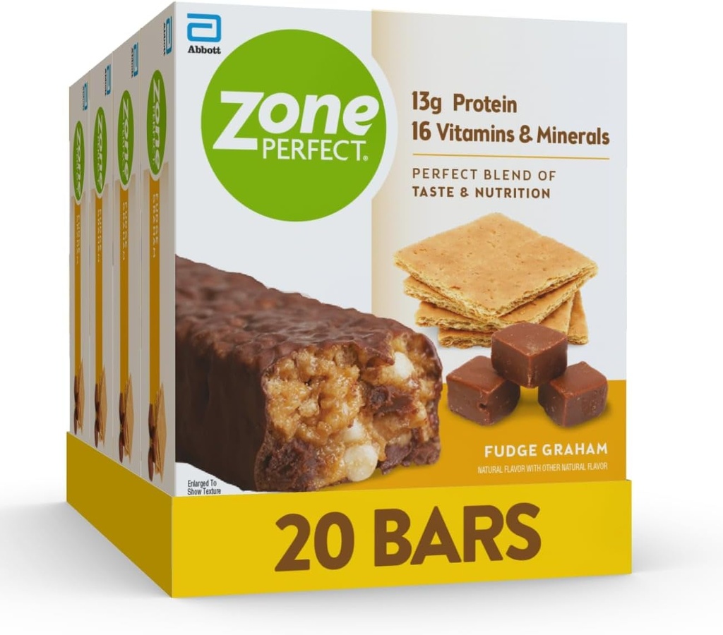 ConaPerfect Protein Bars, 13g Protein, 16 Vitamini in minerali, Prigrizek beljakovin, Fidge Graham, 20 Barov