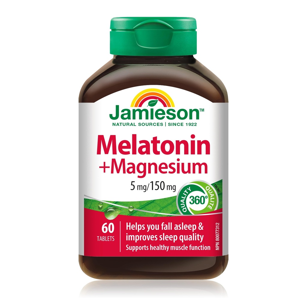 Jamieson Melatonin z magnezijem 5 mg/150 mg, 60 tablet