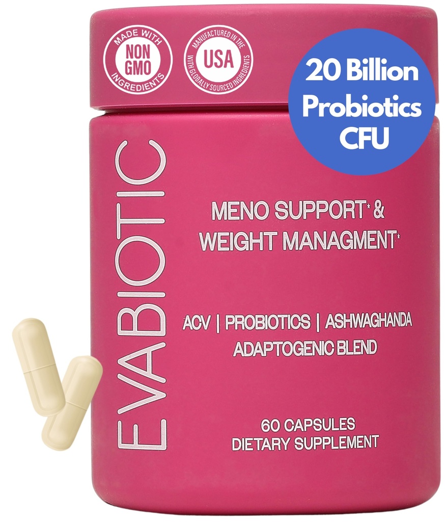 Popolna menopavza Vitamini - Ashwaghanda, Probiotiki, ACV za obvladovanje telesne teže, vročih Flashes, nočne poti, Bloat, Hormone Balance - Vegan 60 Caps Menopause Dodatki za ženske, ki niso GMO