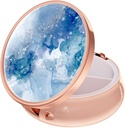 Rouidr tablete Box, 3 Compartment Medicine tablete primer, mala kovinska potovalna medicina polje za torbico in žep, Rose Gold, svetlo luksuzno modro