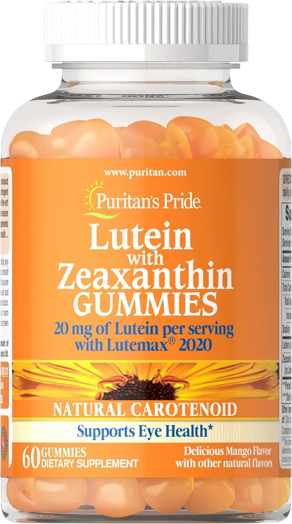 Puritanski ponos Lutein z Zeaksantinom Gumies, 60 grofov
