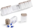 Tedenske tablete Organizator Magnetic, Odstranljive tablete Box 7 Day 1 Čas na dan, Velika tableta Case Travel, Teden enkrat dnevno zdravilo Dispenser, Medicine Container Imetnik za dodatek vitamina, Brown