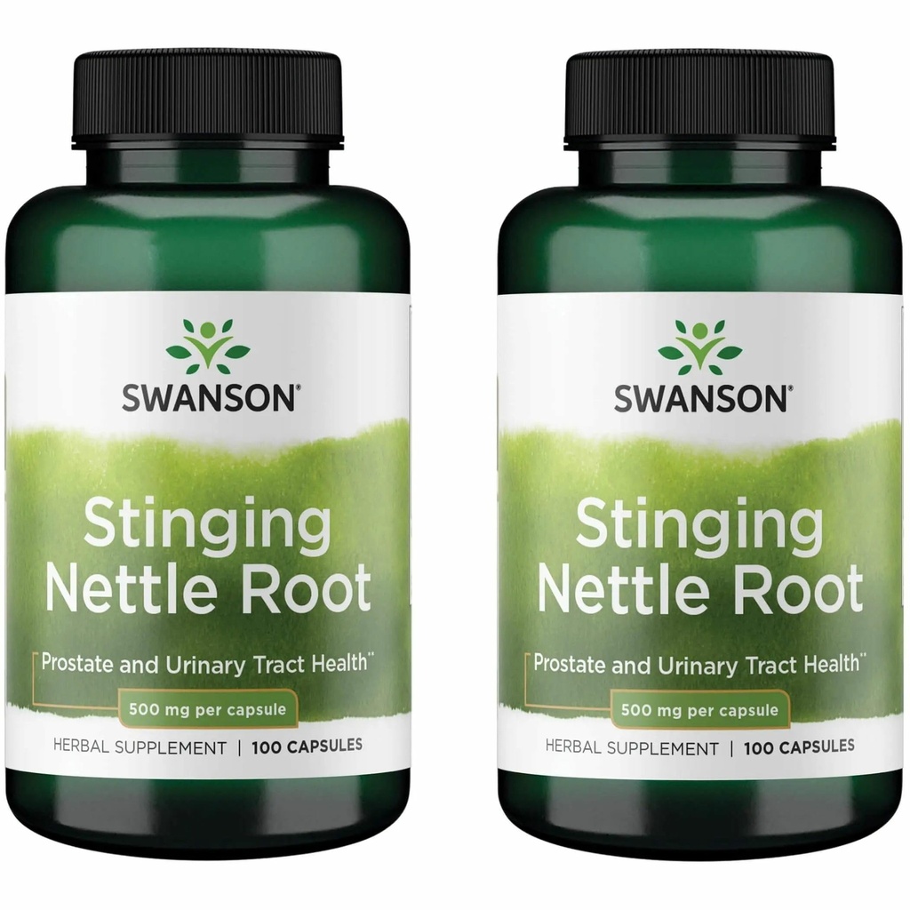 Swanson Stinging Nettle Root (Urtica Dioica) - zeliščni dodatek - (100 kapsul, 500 mg) (2 pakiranji)