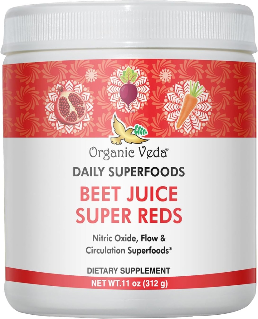 Ekološka beljakovina korenski sok v prahu dodatek s Superfood Reds - beljakovinski sok v prahu z dušikovim oksidom za podporo cirkulacije, energije, vzdržljivosti in Stamina - Vegan, Non-GMO - 11 oz