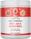 Ekološka beljakovina korenski sok v prahu dodatek s Superfood Reds - beljakovinski sok v prahu z dušikovim oksidom za podporo cirkulacije, energije, vzdržljivosti in Stamina - Vegan, Non-GMO - 11 oz