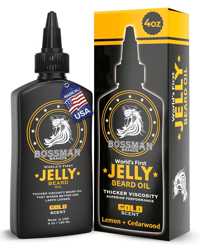 Bossman želeno olje za moške (4 oz, Gold Scent) – Mehkužci, vlaži & pogoji z naravnimi sestavinami