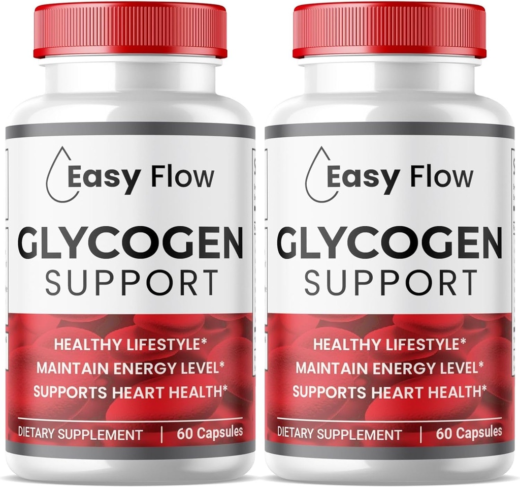 (2 pakiranji) Easy Flow Glycogen, EasyFlow Glycogen Support kapsule, Glyco Optimizer Formula, Naravni čistilec krvnih žil, Premium Easy Flow Glycogen Support (120 kapsul)