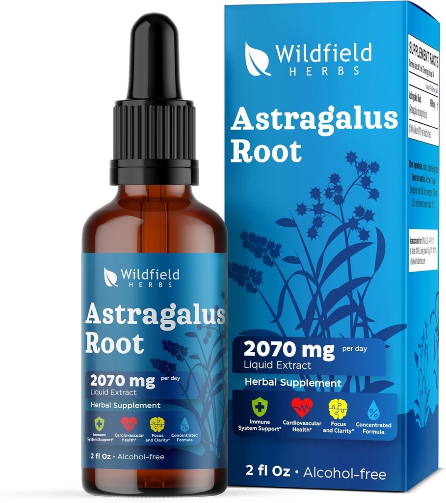 Astragalus Herb Extract kapljice 2000mg (Astragalus membranaceus) Zeliščni dodatek Absorbije boljše kot kapsule, 1 mesec dobave, 84 Servisi, Tinktura brez alkohola - 2 Oz, pakiranje po 1