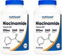 Nutricost Niacinamid (vitamin B3) 500 mg, 240 kapsul (2 steklenici)
