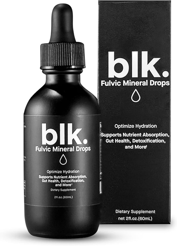 Blk. PH 8+ Naravni mineralni alkalne vodne kapljice Elektrolitski infundiran s Fulvic in aminokislinami, nič sladkorja, 2oz.