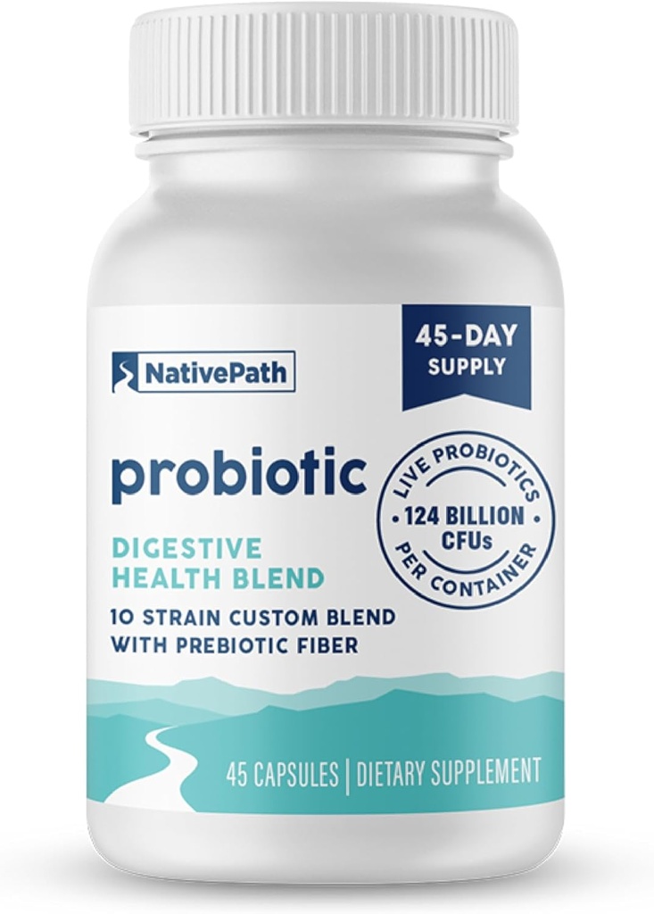 NativePath Daily Probiotic, 10-Strain po meri mešanica probiotika dopolnilo za moške in ženske, 82 milijard CFUs - 45 Število