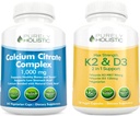 Čisto holistični kompleks kalcijevega citrata 1000mg + vitamin D3 125mcg K2 MK7 90mcg - 365 veganskih kapsul + 150 vegetarijanskih kapsul