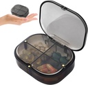 Vsak dan tablete Organizator, 4 Kompartmenti Prenosne tablete Box z vlažno-Proof Design, Cute Medicine Organizer za zadrževanje vitamina, ribje olje, dodatki in zdravila