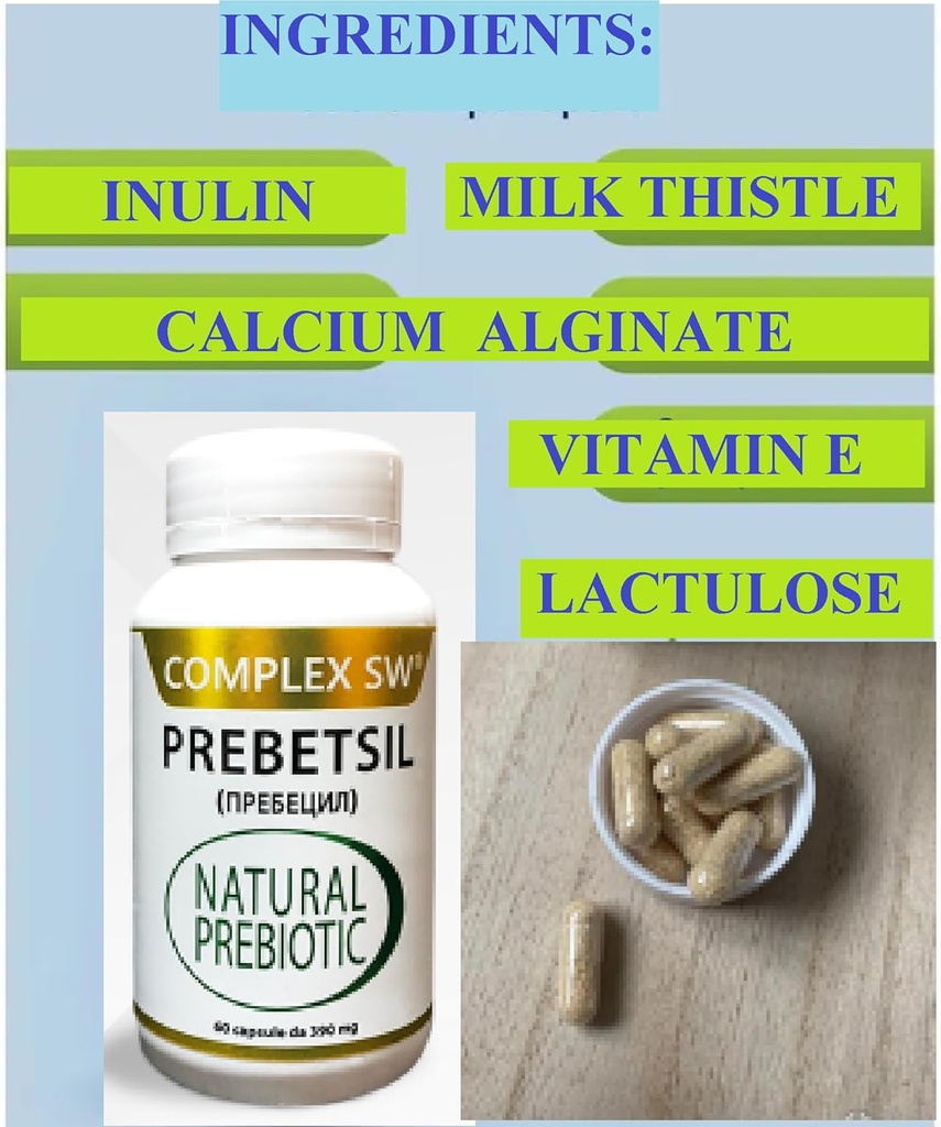 PREBIOTICS, Podpora Prebava in Gut zdravje, Feeds dobre probiotične bakterije, krepi Gut imunske funkcije, Vegan & Non-GMO Gut Health Complex za moške, ženske in otroke, 60 kapsul