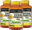 MASON NARAVNI večer Primrose Oil softgels, 3-mesečna oskrba, maj podpora ženski zdravi, 3 paket (1 mesec na steklenico)