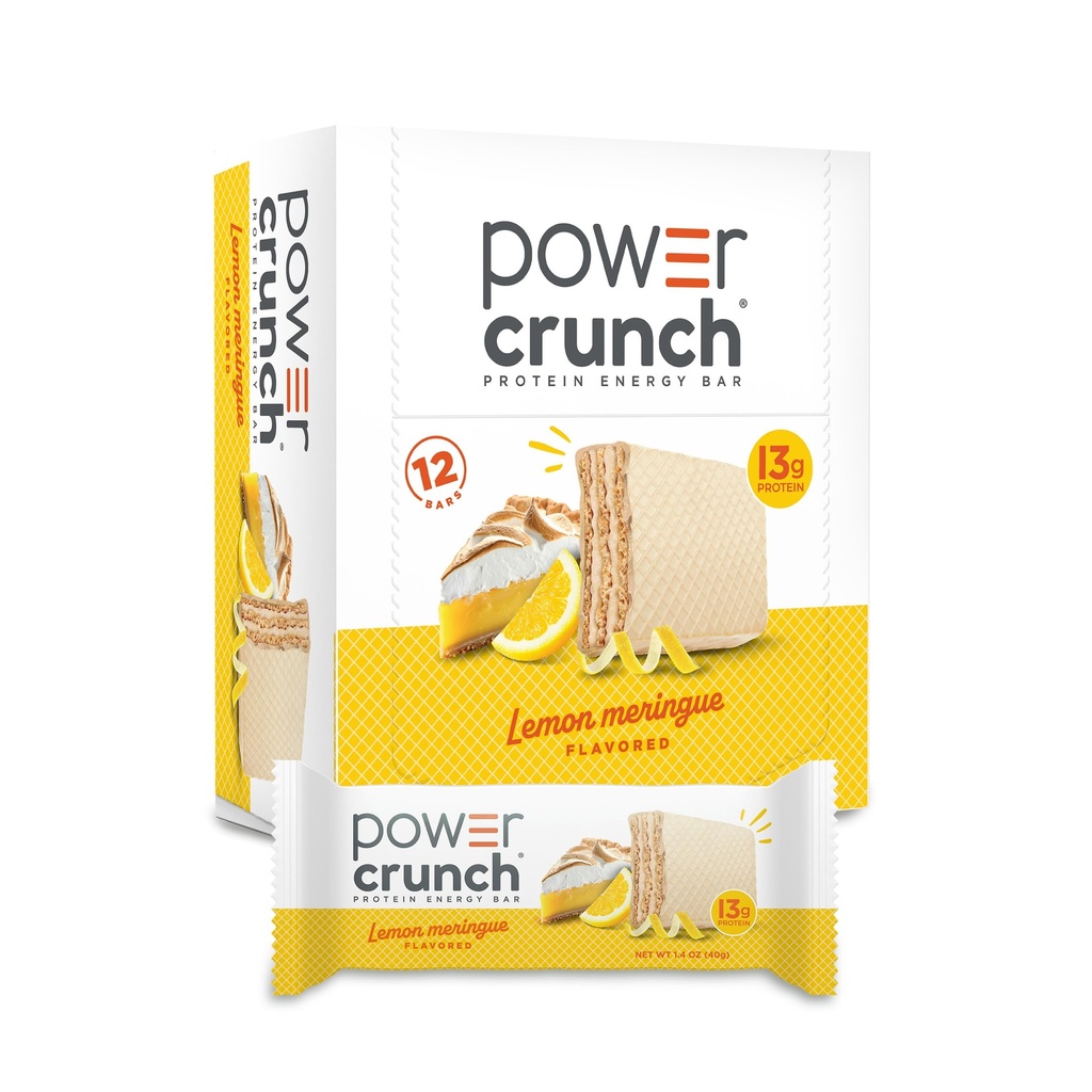Power Crunch Protein Wafer Bars, Visoke beljakovinske prigrizke z okusom, limonina merica, 1,4 Ounce (12 Count)