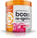 Top Secret Nutrition BCAA Re-Igniter Vegan Aminokislina dodatek z Astaksantin in Elektrolit, Hidracija Mešanica s kokosovo vodo, 9.80 oz (30 obrokov), Raspberry Sherbet