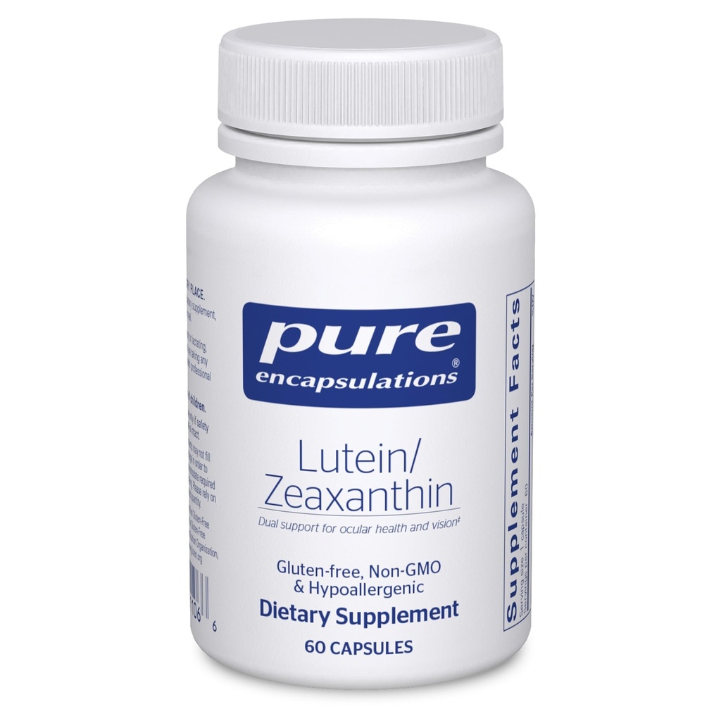 Čiste enkapsulacije Lutein & Zeaksantin - podpira celosten vid* - ohranja makularno pigmentiranje in zdravje oči* - antioksidantna podpora* - Vegansko-prijazno in ne- GMO - 60 kapsul