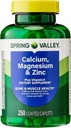 Kalcij, magnezij, cink in vitamin D3. Spring Valley Calcium Magnezij s Plus vitamin D3 Caplets Prehranska dopolnila, 250 Count Bundle z Luall je 45 diabetes dekodirani