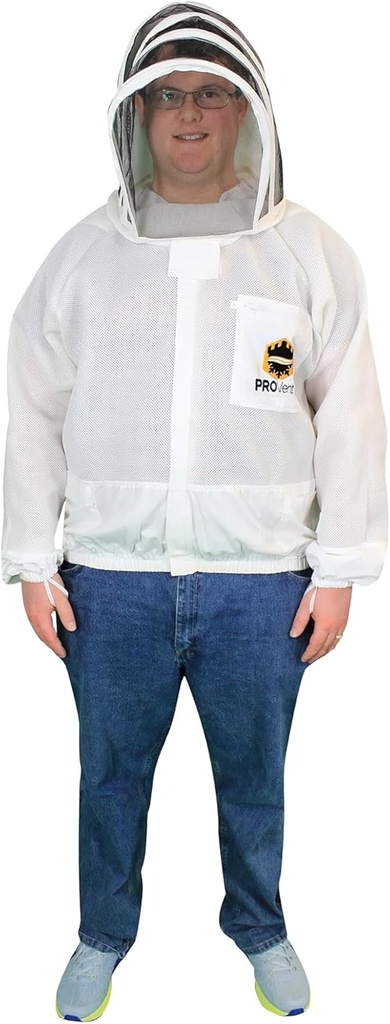 Mann Lake Provent Čebelarska jakna, Professional Stopnja Prezračevanje Čebelja prestava s samopodjetje Veil, Težka-Duty Zippers, Elastični zapestne odprtine, Ojačane visoko Wear areas & Chest Pocket, Srednje