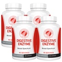 Silver Fern Brand Ultimate Digestive Enzyme Supplement - 4 steklenice - Visoka moč, Multi Enzyme - Prebavna Comfort & Food Tolerance - Amylase, Proteaza, Celulaza, Več