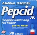 Pepcid AC Original Jakost, 10 mg Famotidin za preprečevanje zgage in lajšanje bolezni, 90 ā