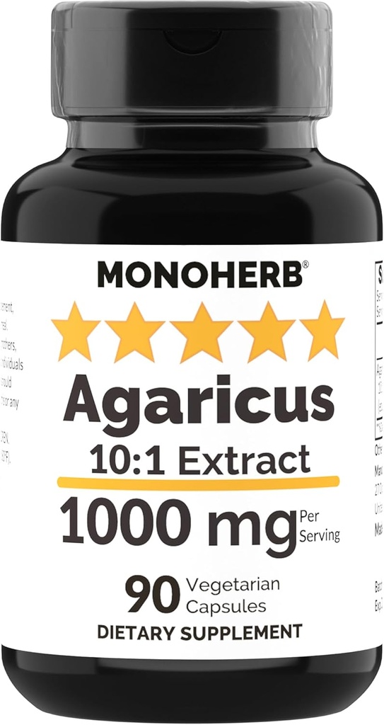 Izvleček gobe MONOHERB Agaricus 1000 mg - 90 vegetarijanskih kapsul
